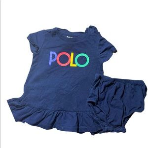 Baby Girls Ralph Lauren Dress & Bloomers 3-6 months